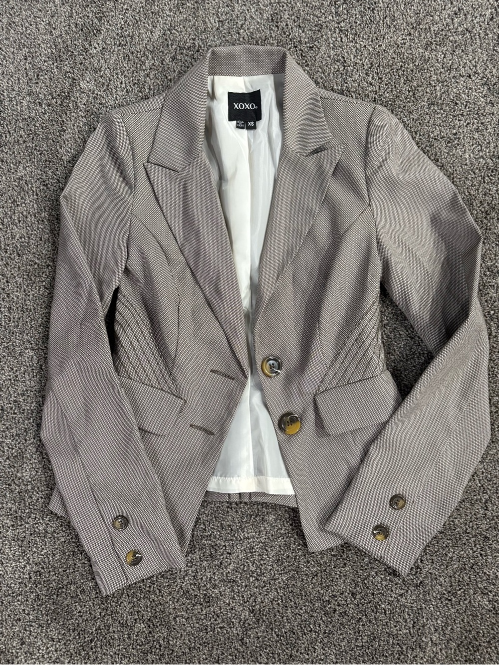 XOXO Women's Light Taupe Tailored Blazer